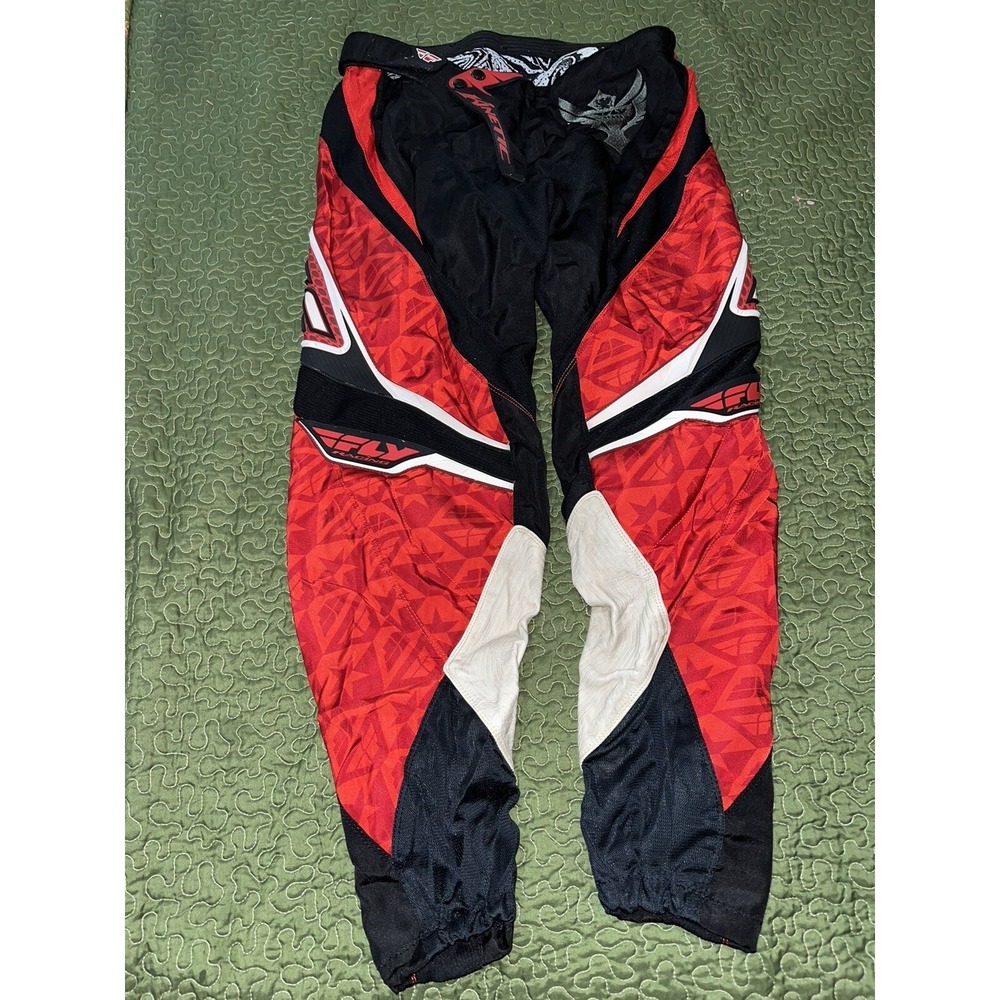 Fly Racing Pants Mens 38 Red White Black Kinetic  Dirtbike Riding Gear Motocross